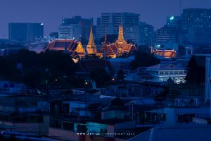 Wat Phra Kaew and the Cityscape of Bangkok