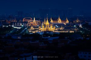 The Royal Crematorium for His Majesty King Bhumibol Adulyadej and the Grand Palace