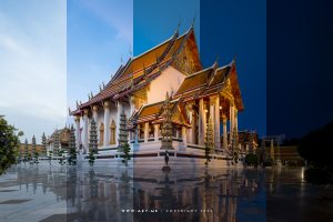 Day to Night at Phra Vihara, Wat Suthat